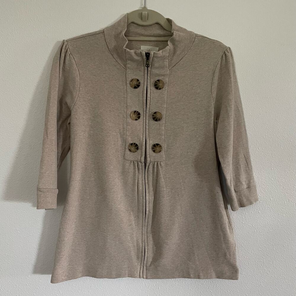 Banana Republic Half Sleeve Full Zip Dress Sweater Buttons Y2K 2010 Size Small